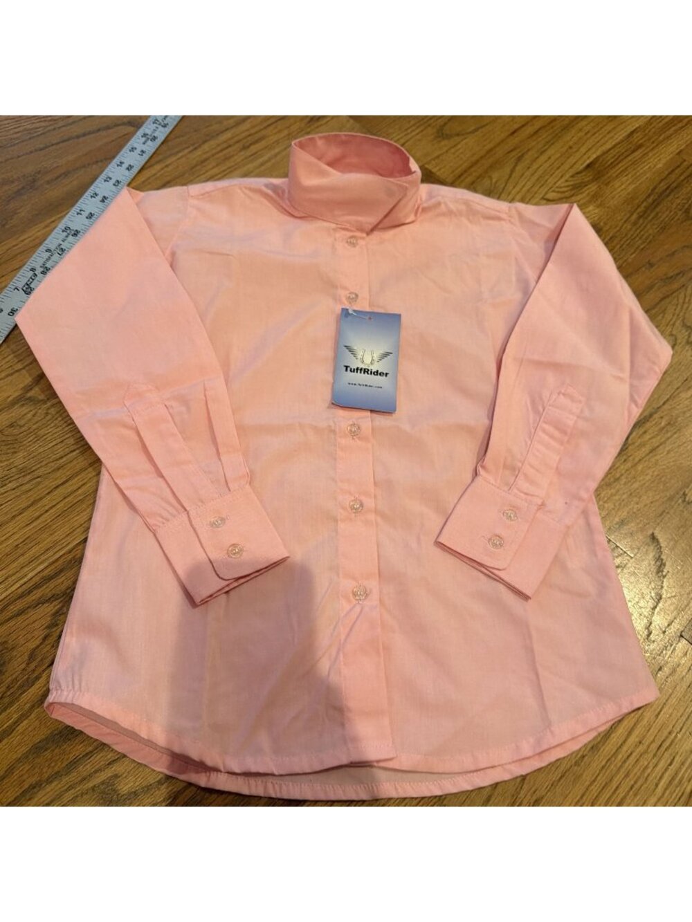 TUFF RIDER KIDS PINK LONG SLEEVE EQUESTRIAN SHIRT SIZE 6